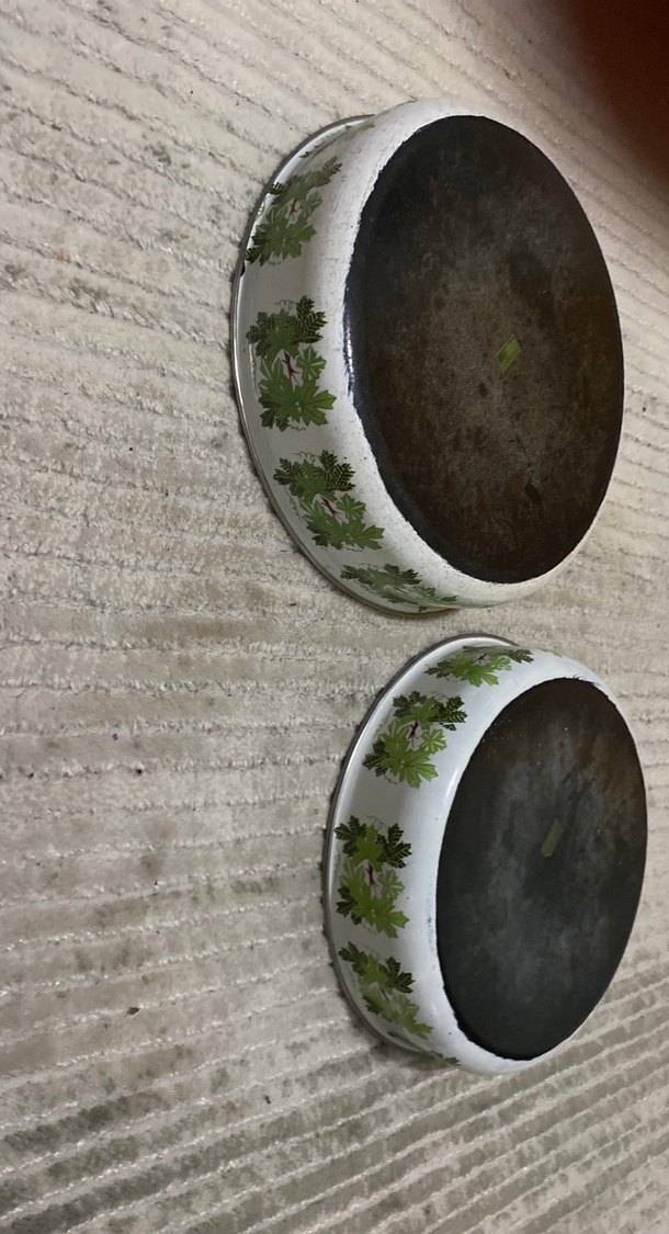 Bej ve Gri Yuvarlak emaye tepsi Kapları - Görsel 4
