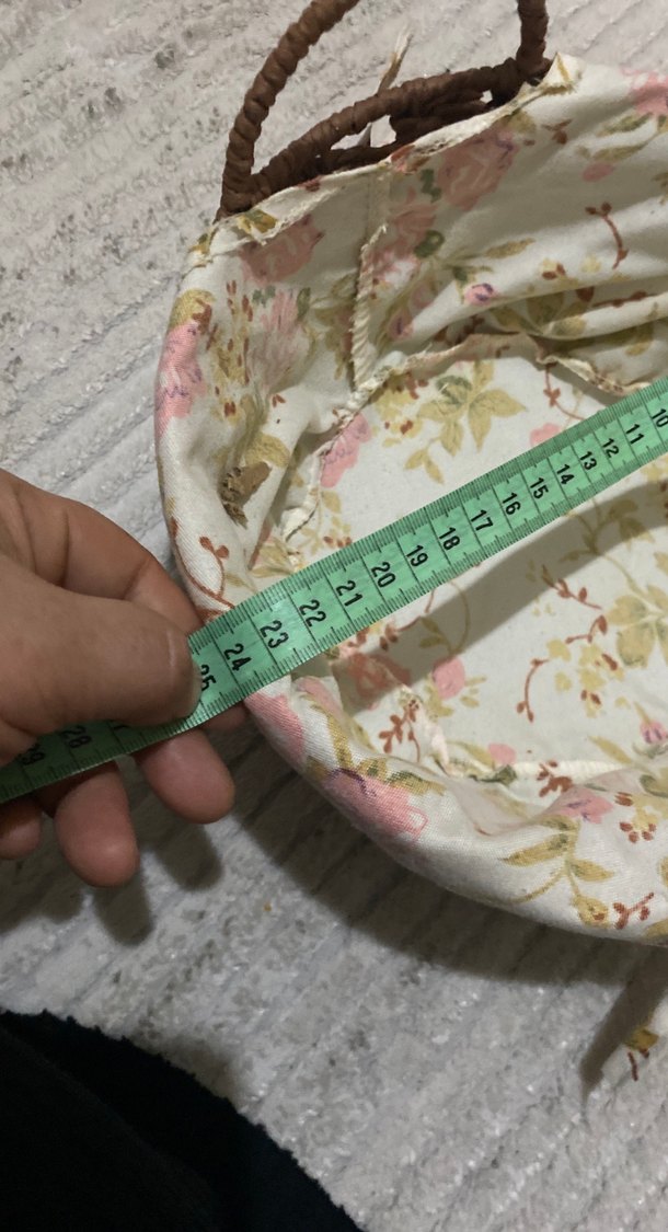 Pastel desenli kahverengi hasır ekmek sepeti - Görsel 3