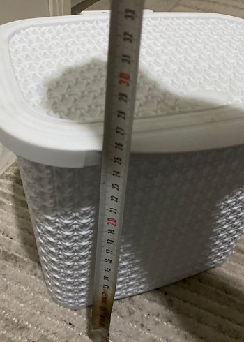 Gri Beyaz Kapaklı Saklama Sepeti - Görsel 3