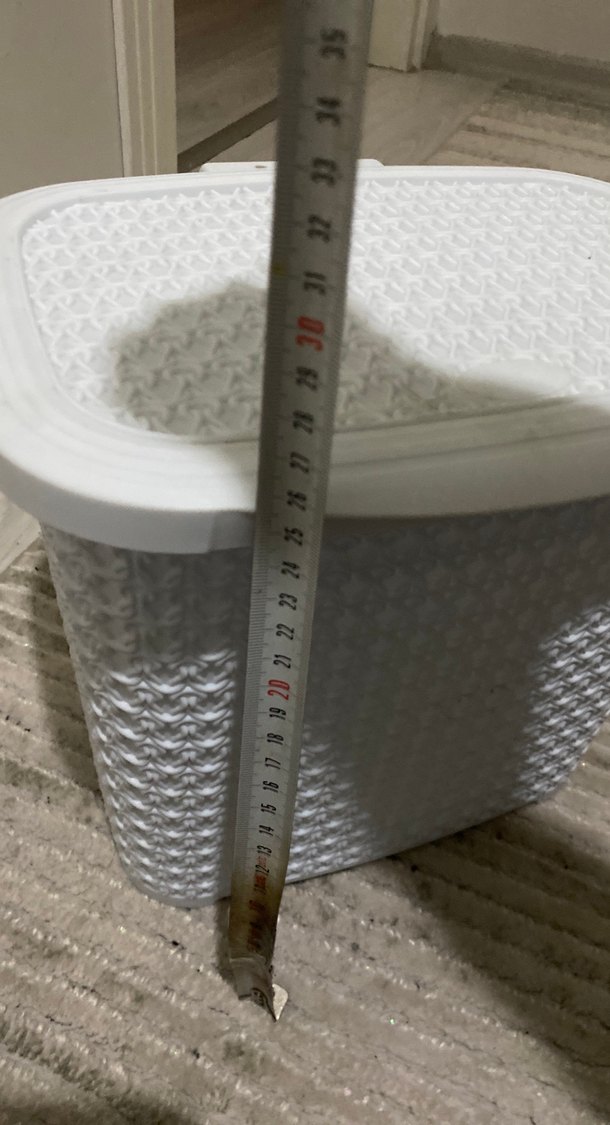 Gri Beyaz Kapaklı Saklama Sepeti - Görsel 3