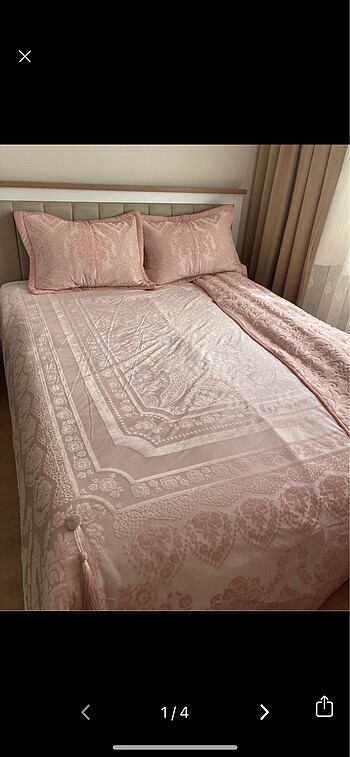 Cotton House toz pembe yatak örtüsü seti
