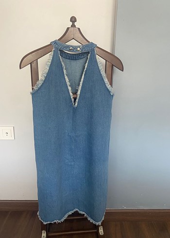 LC Waikiki Mavi Bohem Midi Kot Elbise