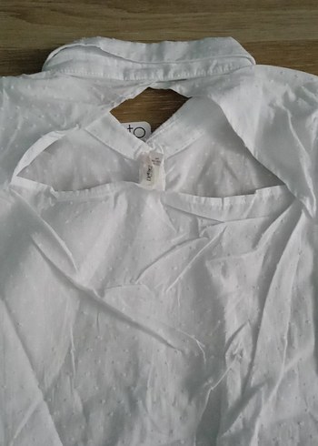 Düğmeli Kolsuz beyaz Keten Gömlek - Görsel 6