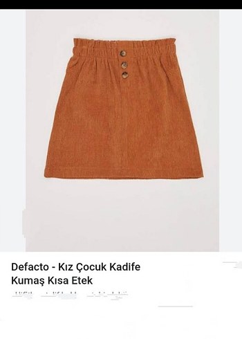 Defacto Kız Çocuk Kadife Kısa Etek