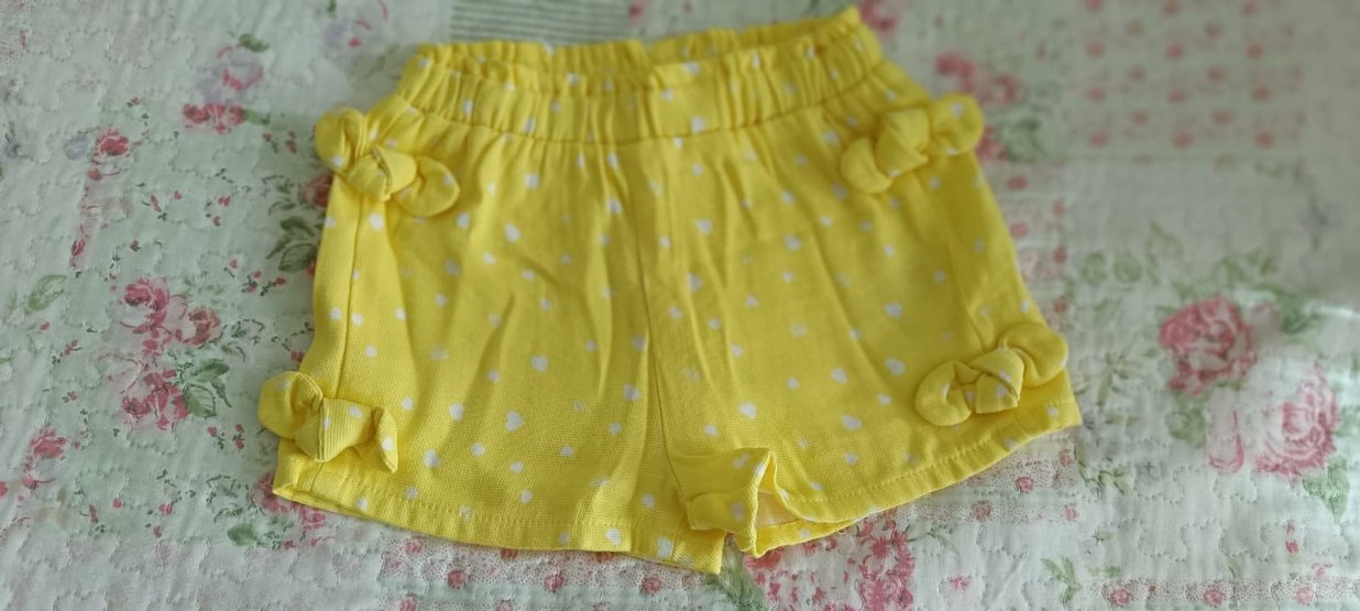 Sarı Puantiyeli Kız Şortu - Görsel 2