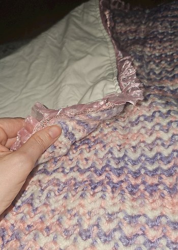 Pastel Renkli Örgü Çocuk Battaniyesi - Görsel 3