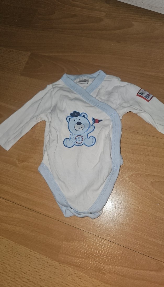 Uzun Kollu Beyaz Erkek Bebek Body - Görsel 2