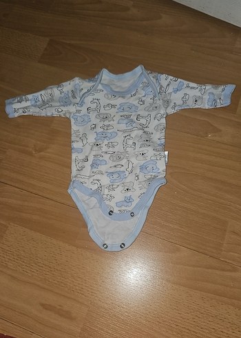 Uzun Kollu Mavi Baskılı Bebek Çıtçıtlı Body - Görsel 2