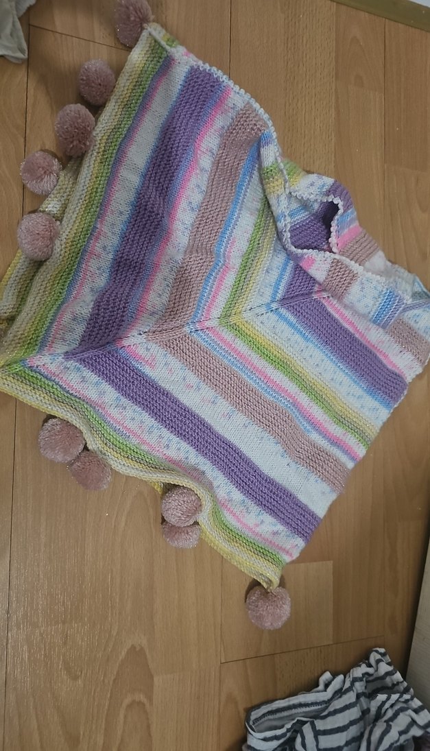 Çok Renkli Örgü Çocuk panço - Görsel 2