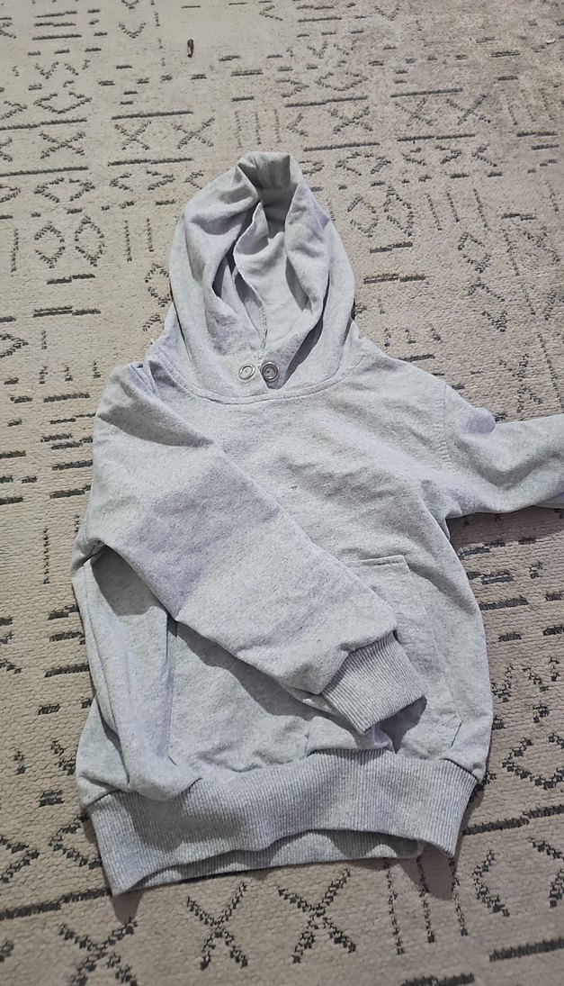 Gri Kapüşonlu Kadın Sweatshirt - Görsel 2