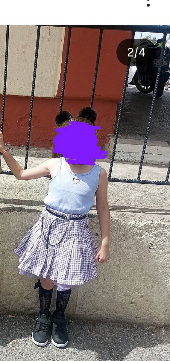 Kız Çocuk Mor Piliseli Bağlama Detaylı takım - Görsel 2