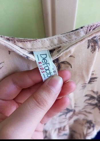 Kız Çocuk Bej Bohem Askılı Elbise - Görsel 2