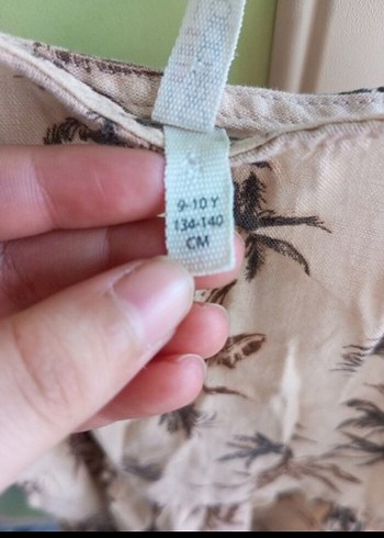 Kız Çocuk Bej Bohem Askılı Elbise - Görsel 3