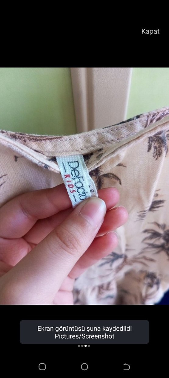 Kız Çocuk Bej Bohem Askılı Elbise - Görsel 2