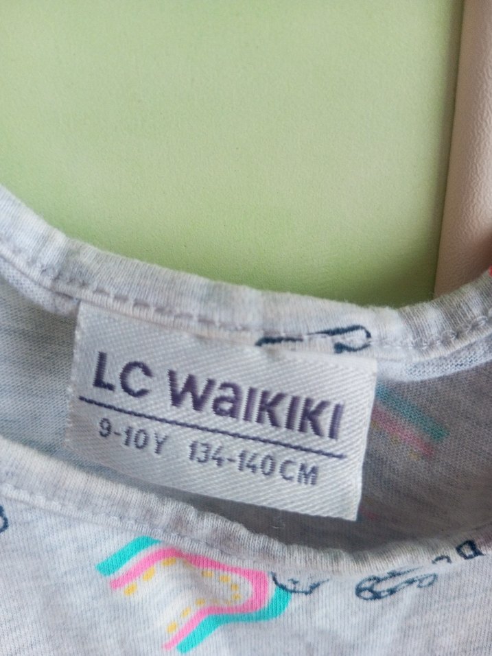 Kız Çocuk Gri Pamuklu Baskılı Elbise - Görsel 2