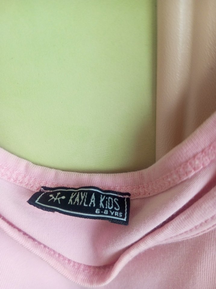 Pembe Kız Çocuk Tül Detaylı Elbise - Görsel 2