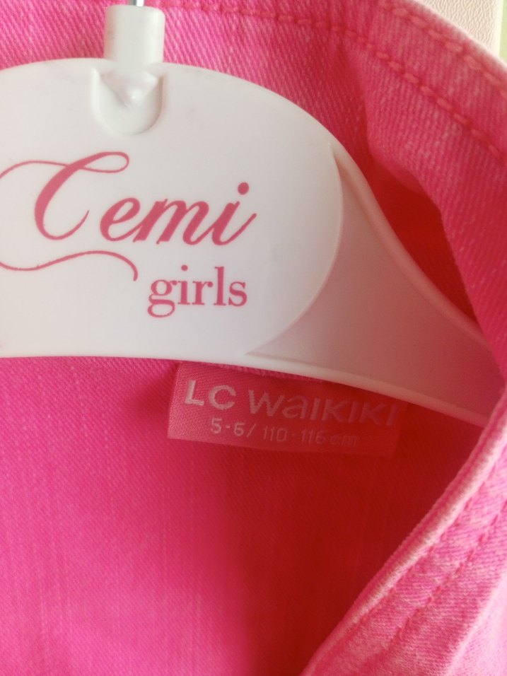 Düğmeli Pembe Kız Ceketi - Görsel 2