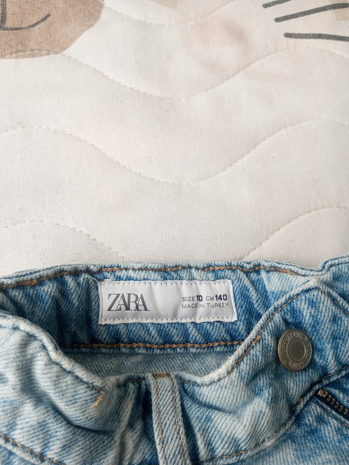 Mavi Batik Desenli  çocuk Mini Kot Şort - Görsel 3