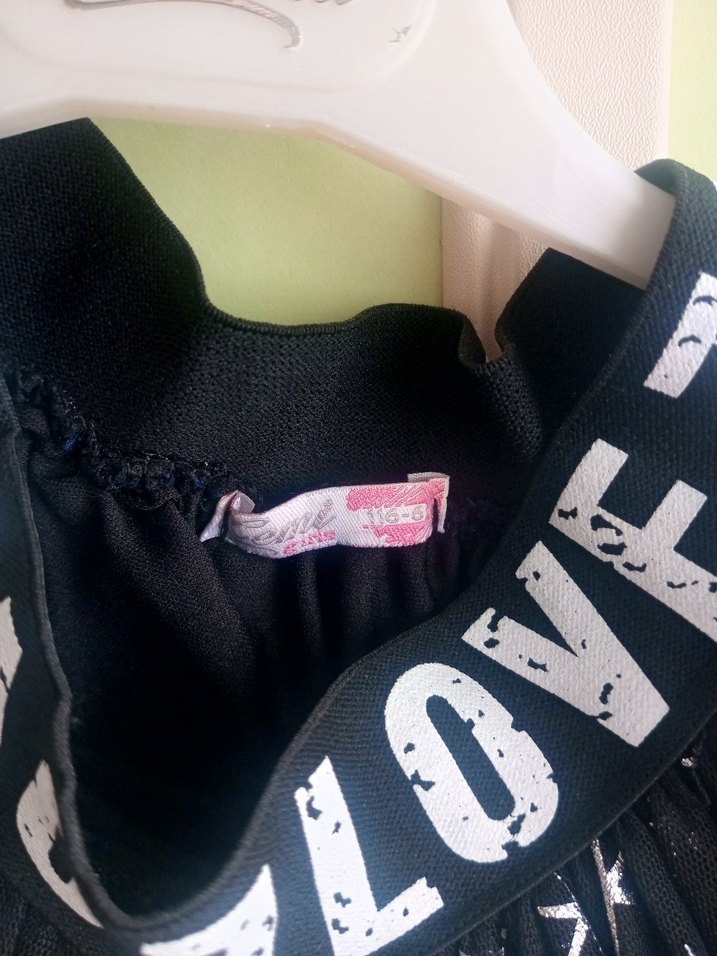 Siyah Renkli Desenli Drapeli Kız Etek - Görsel 3