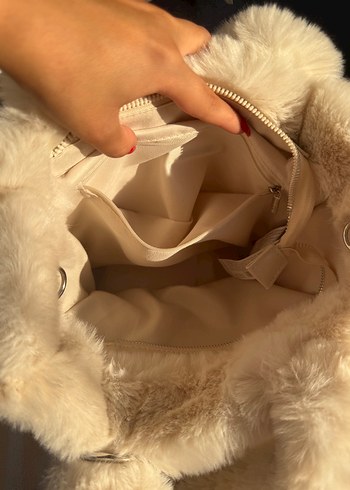 Stradivarius Stradivarius Bej Kürklü Kadın Çanta