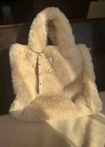 Stradivarius Bej Kürklü Kadın Çanta