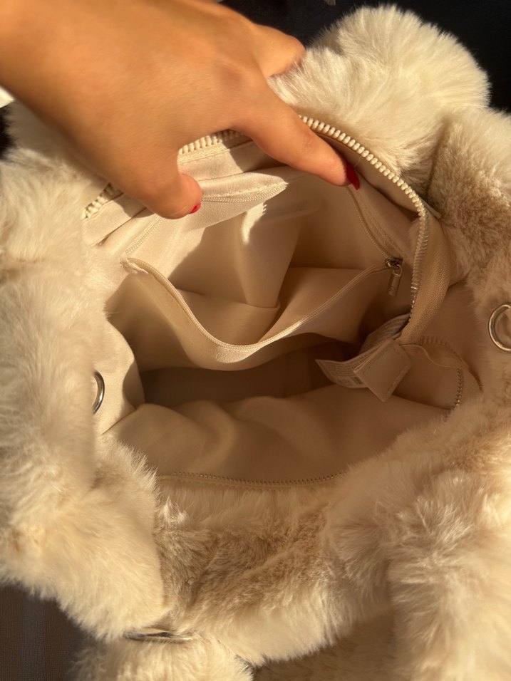 Stradivarius Bej Kürklü Kadın Çanta - Görsel 2