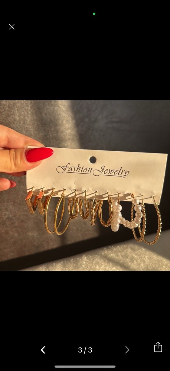 Bohem Zincir Detaylı Mini Altın Küpeler - Görsel 3