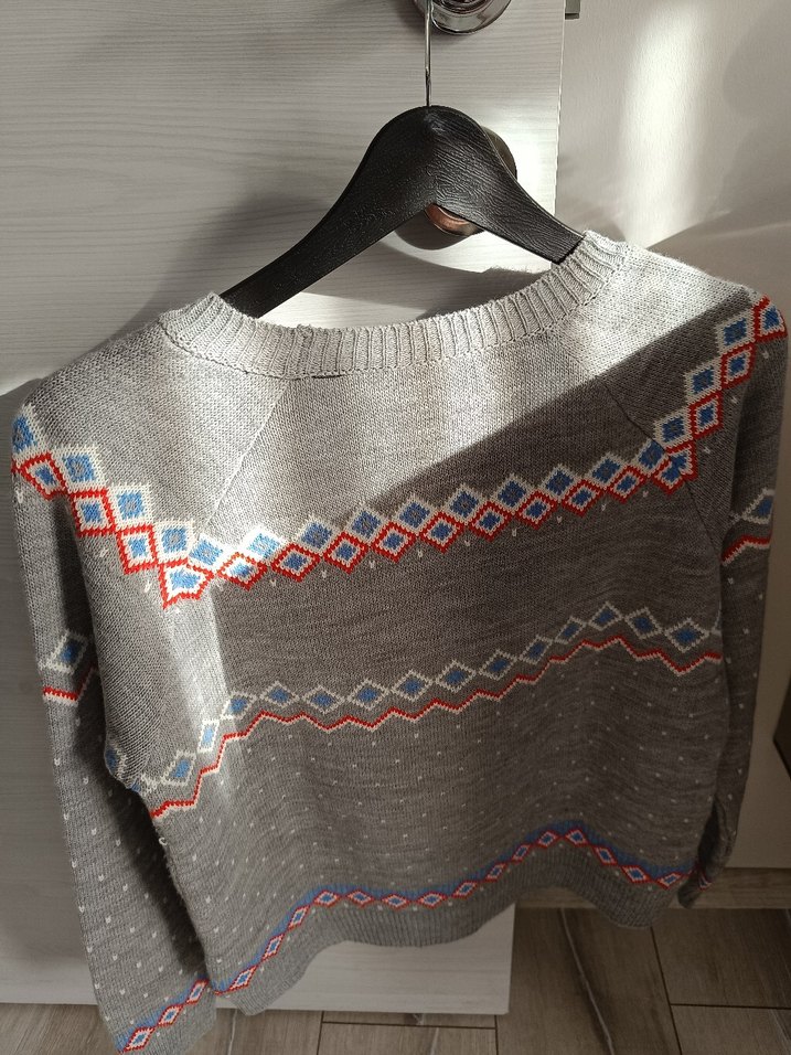 Gri Bisiklet Yaka Örgü Kadın Kazak - Görsel 2