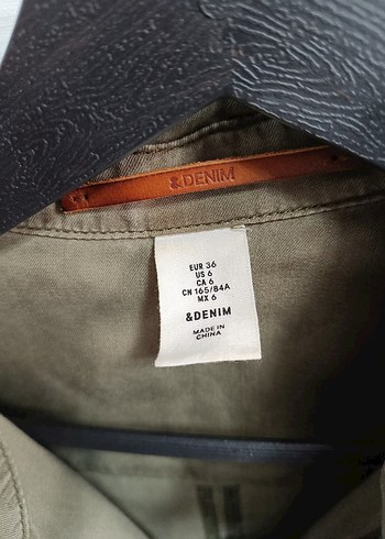 Kadın Haki Düğmeli Uzun Kollu Gömlek - Görsel 2