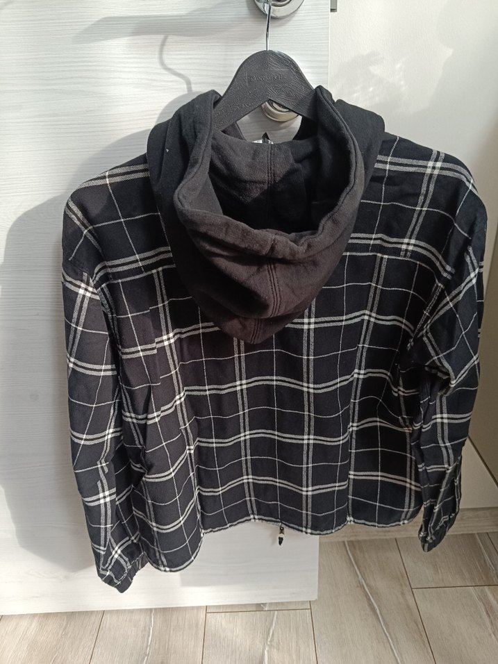 Siyah Ekose Desenli Kadın Gömlek - Görsel 2