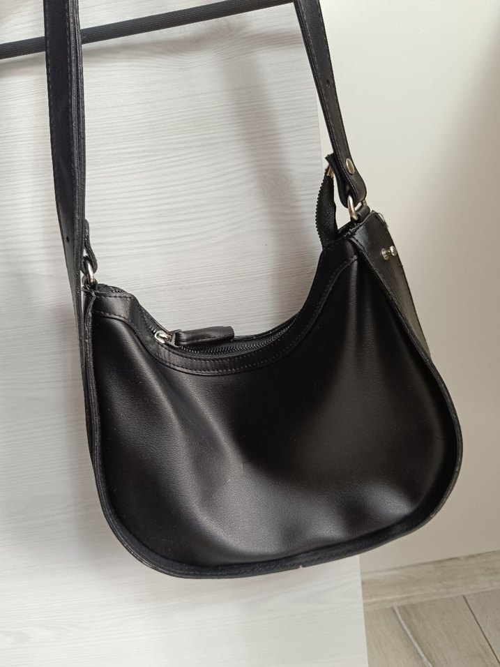 Minimalist Siyah Deri Kadın Çanta - Görsel 2