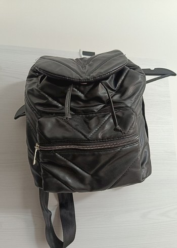 Siyah Deri Kadın Sırt Çantası - Görsel 4
