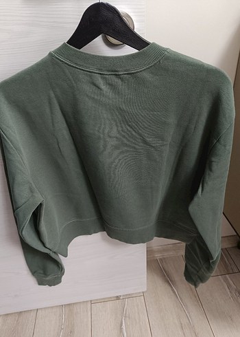 Kadın Haki Renk Uzun Kollu Sweatshirt - Görsel 3