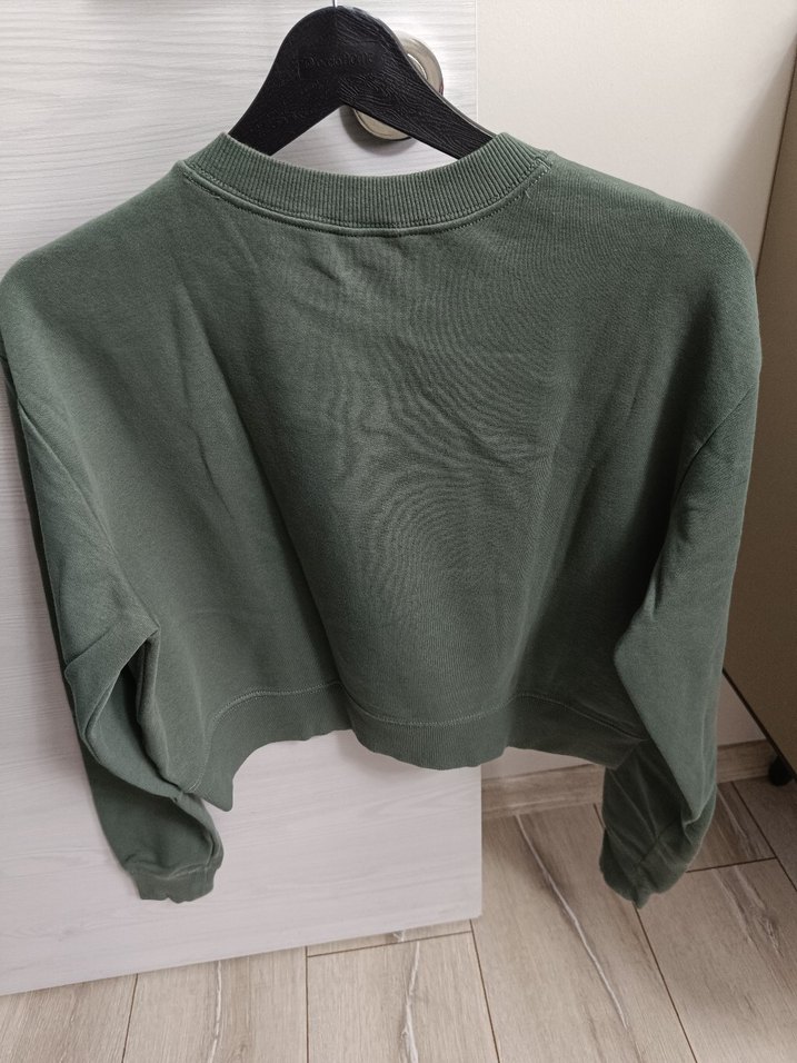 Kadın Haki Renk Uzun Kollu Sweatshirt - Görsel 3