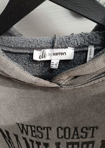 Gri Kapüşonlu Sweatshirt - Görsel 3