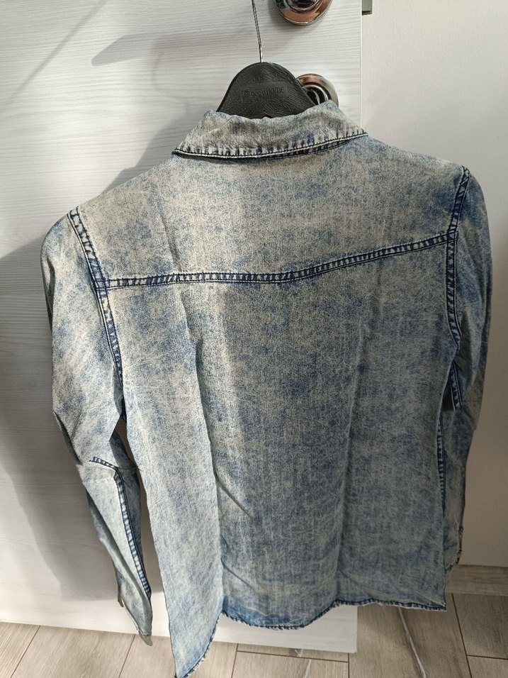 Kadın Mavi Denim Düğmeli Gömlek - Görsel 3