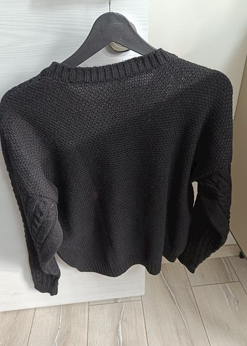 Siyah Örgü Kadın kazak - Görsel 2