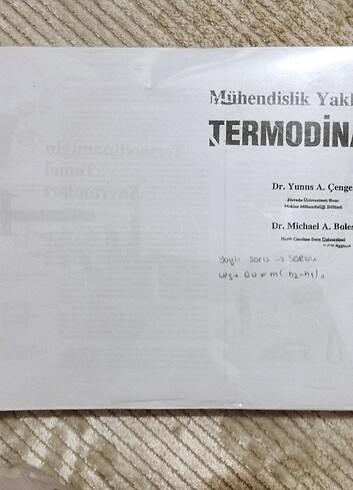 Üniversite 1 ve 2. Sınıflarda termodinamik kitabı