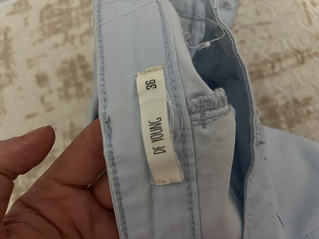 s Beden mavi Renk Bebek mavi kadın pantolon