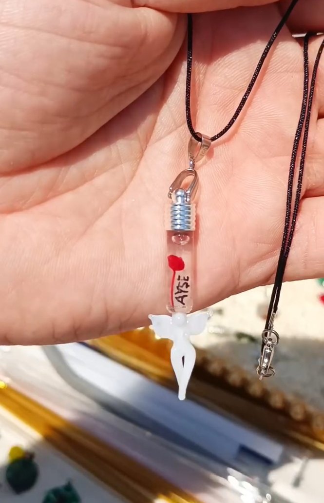 pirinç tanesine isim yazilir ister bileklik ister kolye - Görsel 5