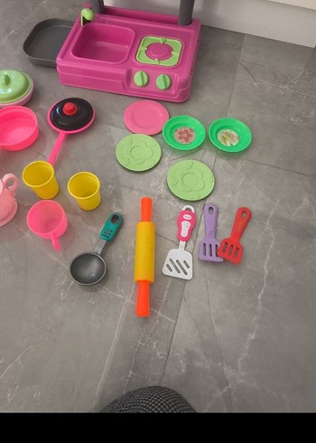 Renkli Pembe Oyuncak Mutfak Seti - Görsel 2