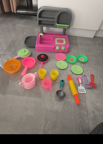 Renkli Pembe Oyuncak Mutfak Seti - Görsel 4