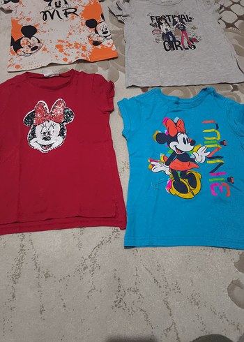 Kız Çocuk Renkli Baskılı Kısa Kollu Tişörtler - Görsel 2