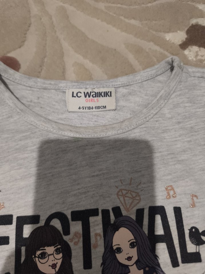 Kız Çocuk Renkli Baskılı Kısa Kollu Tişörtler - Görsel 5