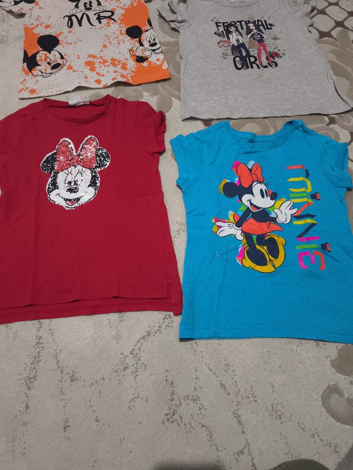 Kız Çocuk Renkli Baskılı Kısa Kollu Tişörtler - Görsel 2