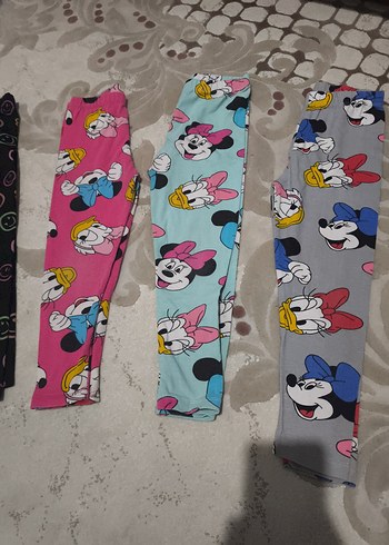 Kız Çocuk Renkli Baskılı Taytlar - Görsel 4