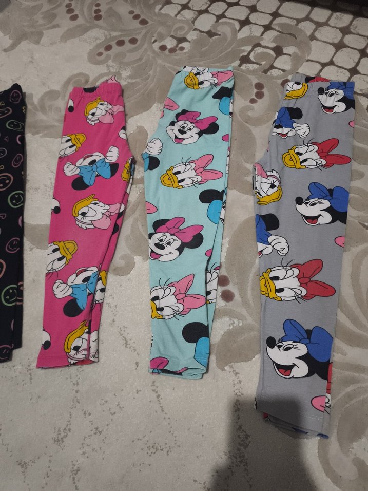 Kız Çocuk Renkli Baskılı Taytlar - Görsel 4