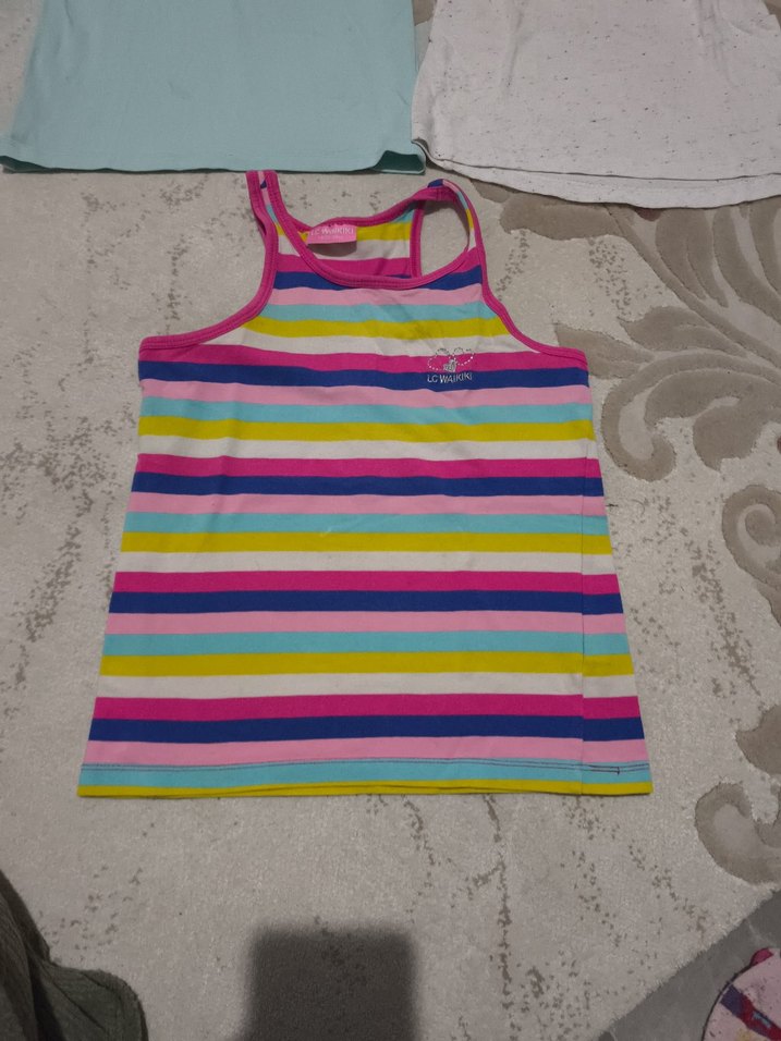 Kız Çocuk Çok Renkli Askılı Tişörtler - Görsel 2