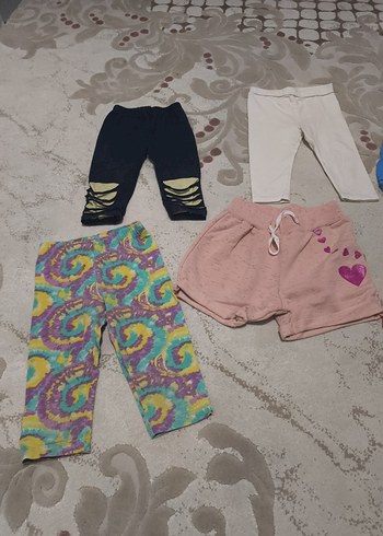 Kız Çocuk Çok Renkli Rahat Şort ve Tayt Seti - Görsel 2