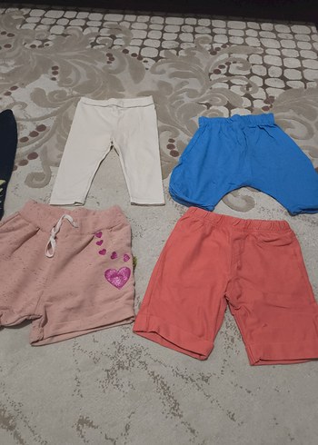 Kız Çocuk Çok Renkli Rahat Şort ve Tayt Seti - Görsel 3